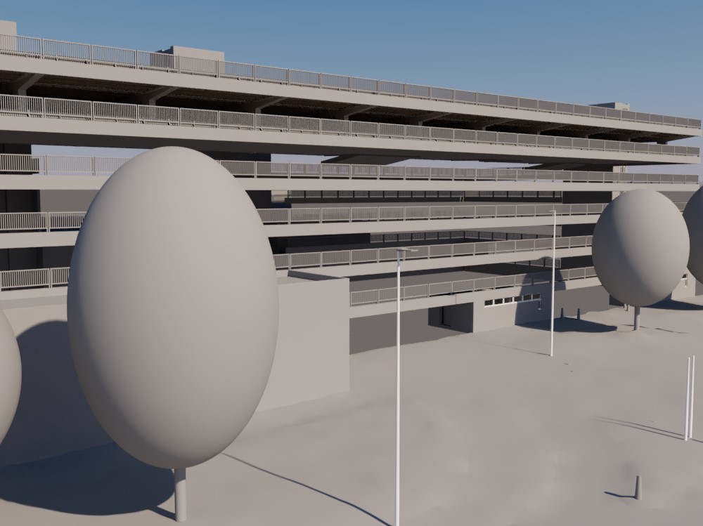 Model BIM parkingu wielopoziomowego ze skanowania laserowego 3D jako podstawa przebudowy